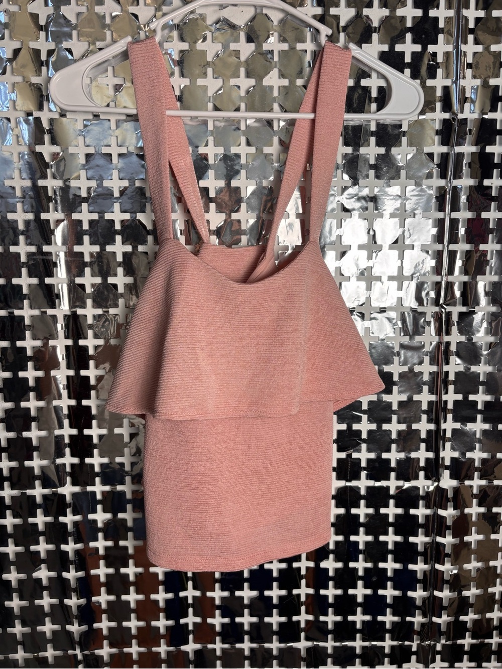Madewell Rose Pink Ruffle Knit Tank
